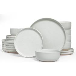 Ebern Designs 18 Piece Stoneware Dinnerware Service for 6 White Dinner Set