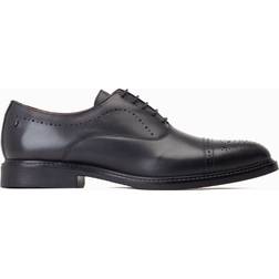Base London Corbin Leather Oxford Shoes - Black