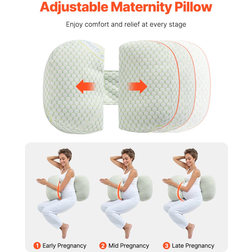 VEVOR Pregnancy Wedge Pillow W-Shaped Soft And Breathable 30.5 x 16.1 x 5.9 in