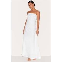PrettyLittleThing Petite Bandeau Maxi Dress - White