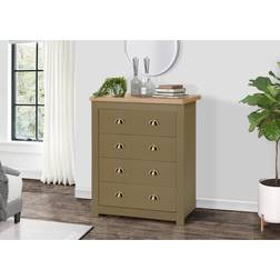 August Grove Napanoch 4 Olive 94cm H X 79cm W X 39.5cm D Chest of Drawer