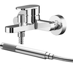 Nuie Binsey Wall Mounted Bath Shower Mixer Tap with Shower Kit 100 cm Chrome