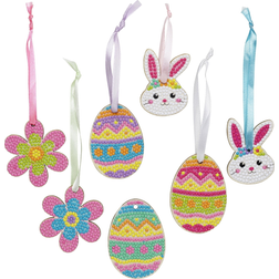 Panduro Hobby DIY-kit Easter Bling Dots påskpyssel med jättesöta ägg, kaniner och blommor!