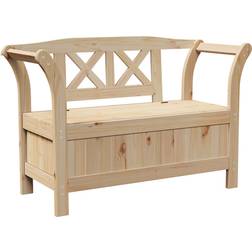 vidaXL Storage Acacia 119x76x44 cm Solid Wood Pine Garden Bench