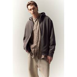 H&M Men Regular Fit Zip-through Hoodie - Grey