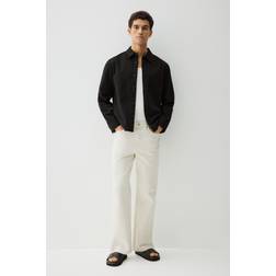 H&M Regular Fit Cotton Twill Overshirt - Black