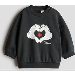 H&M Baby Grey Print-Motif Sweatshirt - Grey