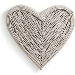Dunelm Large Wicker Heart Sandstone Sandstone Wall Decor 60x60cm