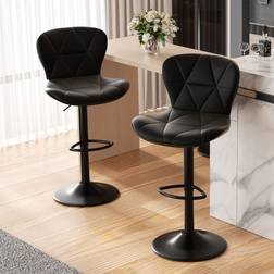 Direct Wicker Set of 2 Bar Black Seating Stool 42.9" 2pcs