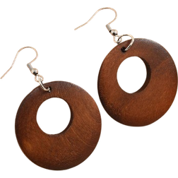 Shein Round Wooden Drop Earrings