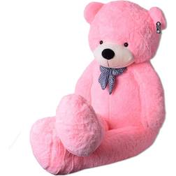 TE-Trend Rosa jätteplysch nallebjörn, XXL, stor nallebjörn, gosig björn, gosedjur, rosett, 200 cm, plyschbjörn, rosa