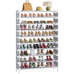 Tribesigns 10 Tiers Grey Shoe Rack 34x63.6"