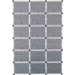 Winado 70.87-in H 12 Tier 40 Pair Black Plastic Organizer Shoe Rack 48x70.9"