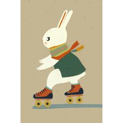 Pelcasa Inline Skating Bunny Multicolour Poster 30x40cm