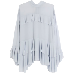 River Island Chiffon Frill Blouse - Blue