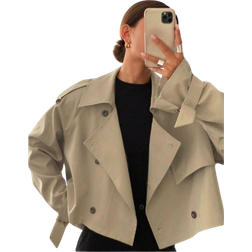 Shein Autumn Short Casual Ladies Trench Coat