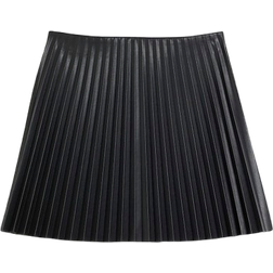 River Island faux leather pleated mini skirt in black