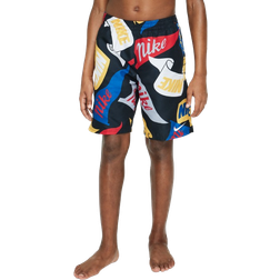 Nike Big Boys 7 Inch Tossed Flag Volley Shorts - Black