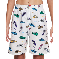 Nike Big Boys 7 Inch Multi Sneaker Volley Swim Shorts - White