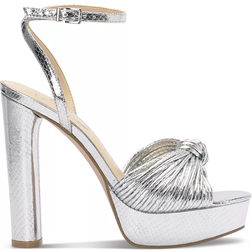 Jessica Simpson Women's Immie Platform Dress Sandals Silver Metallic 7.5M
