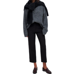 NA-KD High Rise Cropped Suit Pants - Sort