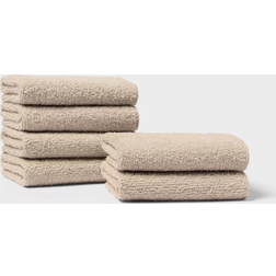 Room Essentials 6pk Washcloth Set Tan Guest Towel Beige (30.5x30.5cm)