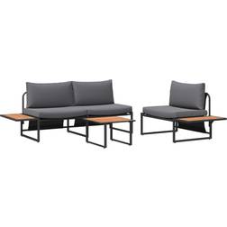 vidaXL 3-Delers Havnesofa Sæt Med Antracitgrå Puder Sofa