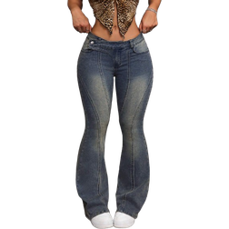 Shein Womens Front Button MultiPocket Casual Jeans