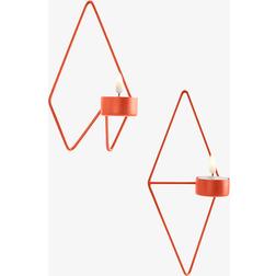 PAULET väggljusstake 2-pack Orange Värmeljuslykta 23cm 2st