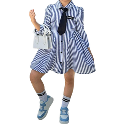 Shein Young Girl Casual Mother-Daughter Dress - Striped
