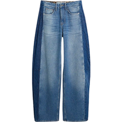 River Island Denim Side Stripe Barrel Jeans - Blue