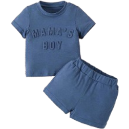 Shein Baby Boys Alphabet Embossed Street Fashion Outfit Set