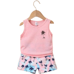 Shein Baby Boy Coconut Tree Print Tank Top Shorts