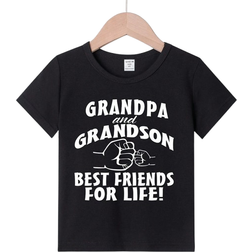 Shein Baby Boy Casual Simple Letter Slogan Printed Short Sleeve TShirt Summer