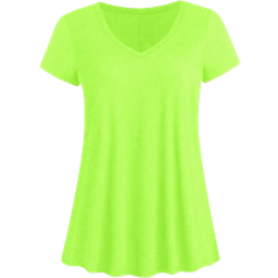 Shein Plus Solid VNeck Short Sleeve Casual TShirt