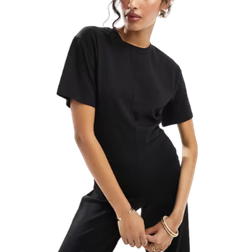 ASOS DESIGN Jumpsuit Med Brede Ben Og Rynker - Sort