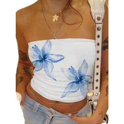 Shein Womens Floral Print Tube Top For Summer Vacation