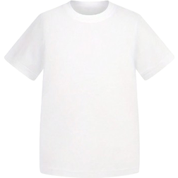 Shein Tween Boy White Crew Neck Short Sleeve T-Shirt For Summer Casual Wear
