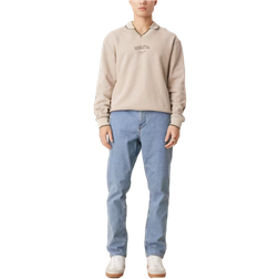 ASOS DESIGN slim-jeans med stræk flad mid wash blå