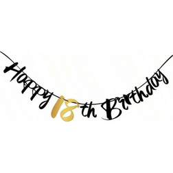 Shein pc Black Paper Streamer Hanging Birthday Glitter Powder Banner For Years Old Birthday Party Decoration Anniversary Flag Pulling