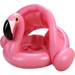 Baby Pool Float with Canopy,Flamingo Inflatable Swimming Ring,Infant Pool Floaties Swimming Pool Sunshade Toys for Baby Girls Boys Toddlers Pink
