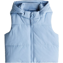 H&M Baby Puffervest Med Hætte - Blå
