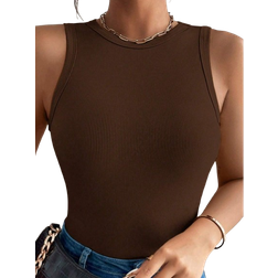 Shein Plus Women Simple Solid Sleeveless Tank Top