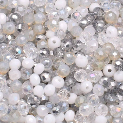 Shein 200pcs 4mm Round White color Mix Crystal Glass Beads For Jewelry Making
