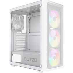Dutzo C321 Mesh TG ARGB Kabinet Miditower Hvid