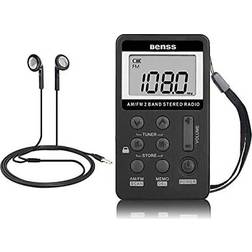 Benss Portable Mini Radio Pocket AM FM Personal Radio DSP Digital Tuning Stereo
