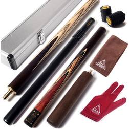 Cuesoul 57 Inch Handcraft 3/4 Jointed Snooker Cue with 2 Cue Extension D308