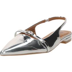 Bianco Biabari Pointy Flat Slingback - Silver Mirror