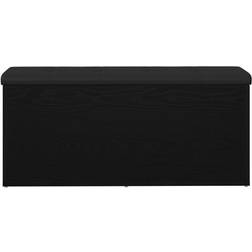 vidaXL Black Oak Wood 102 x 42 x 45 cm Storage Bench 102x45cm