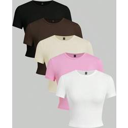 Shein Basic Slim Fit Linnen & T-shirts - Multifärgad